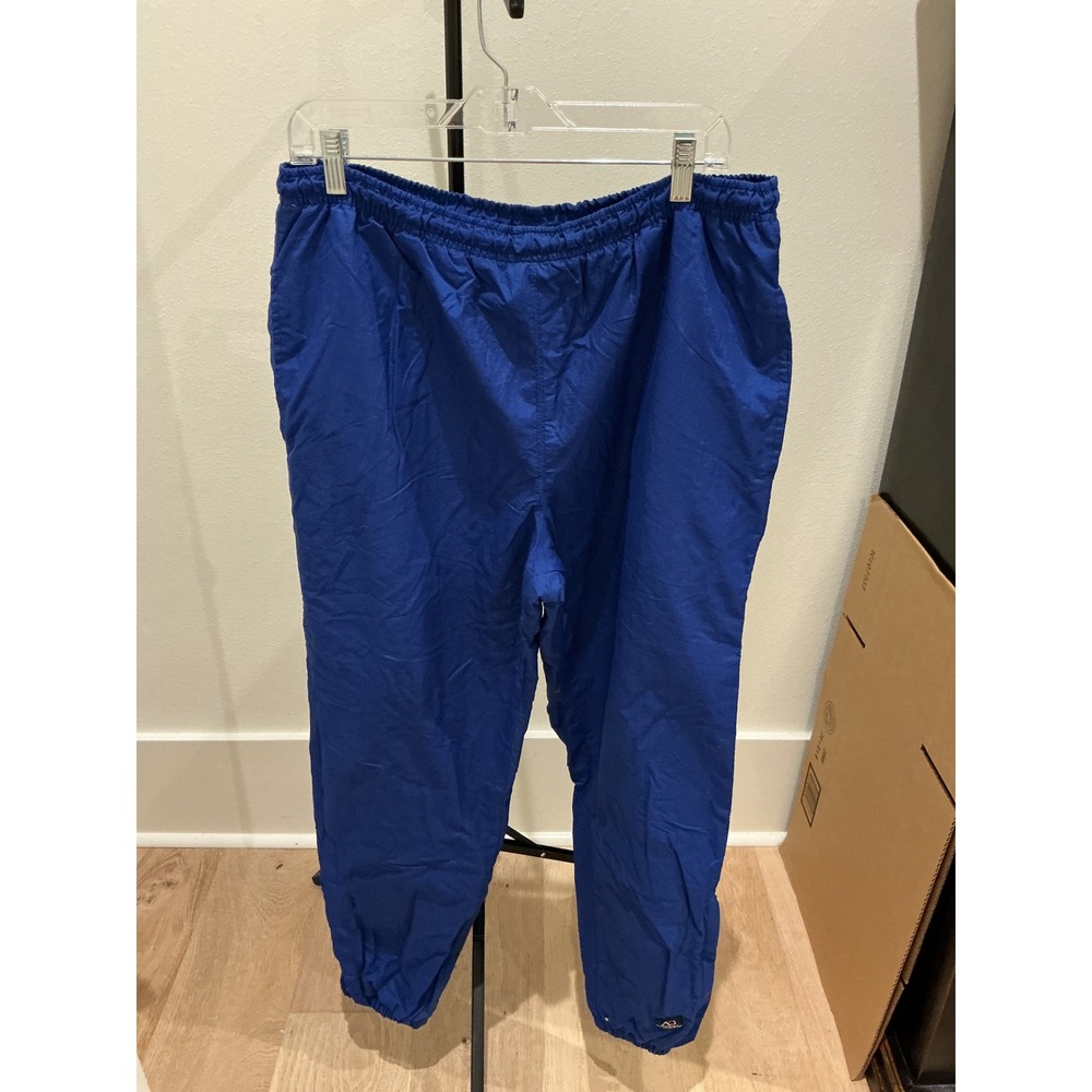 Outersport Mens Blue Nylon Track Pants Vintage Windbreaker Joggers Size M